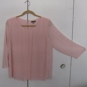 Vince Camuto Pink Pleated Chiffon Blouse (M)